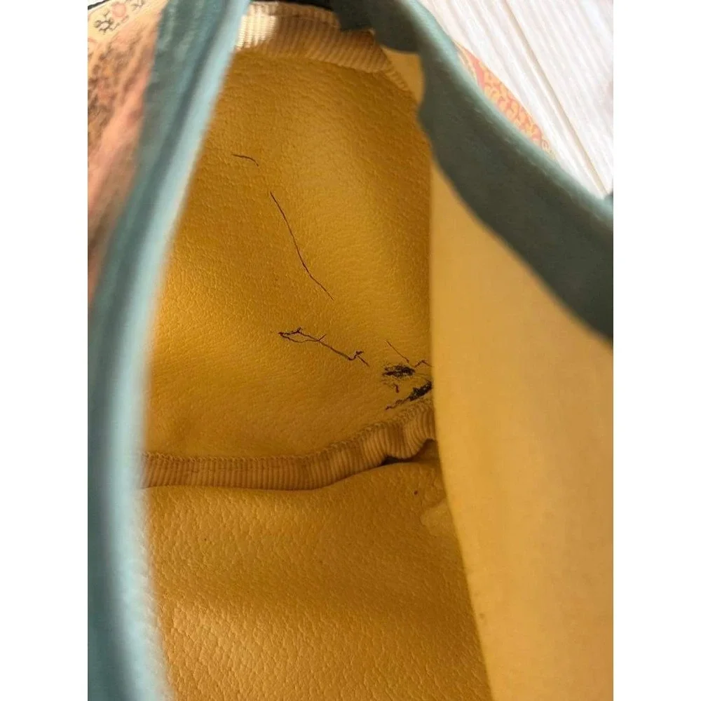 Etro Milano Vintage Paisley Barrel Bag Mini Duffle Brown Green Coated Canvas